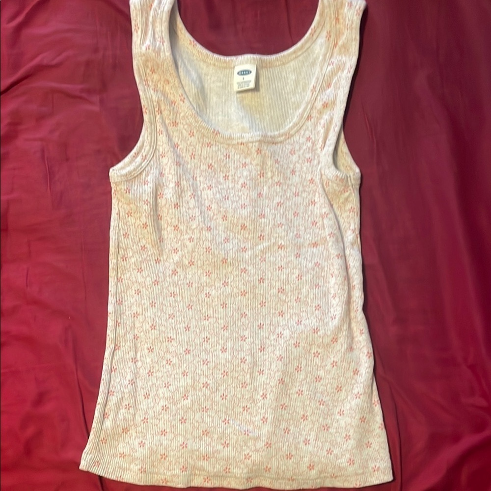 Old Navy Women's Floral Tank Top - White
